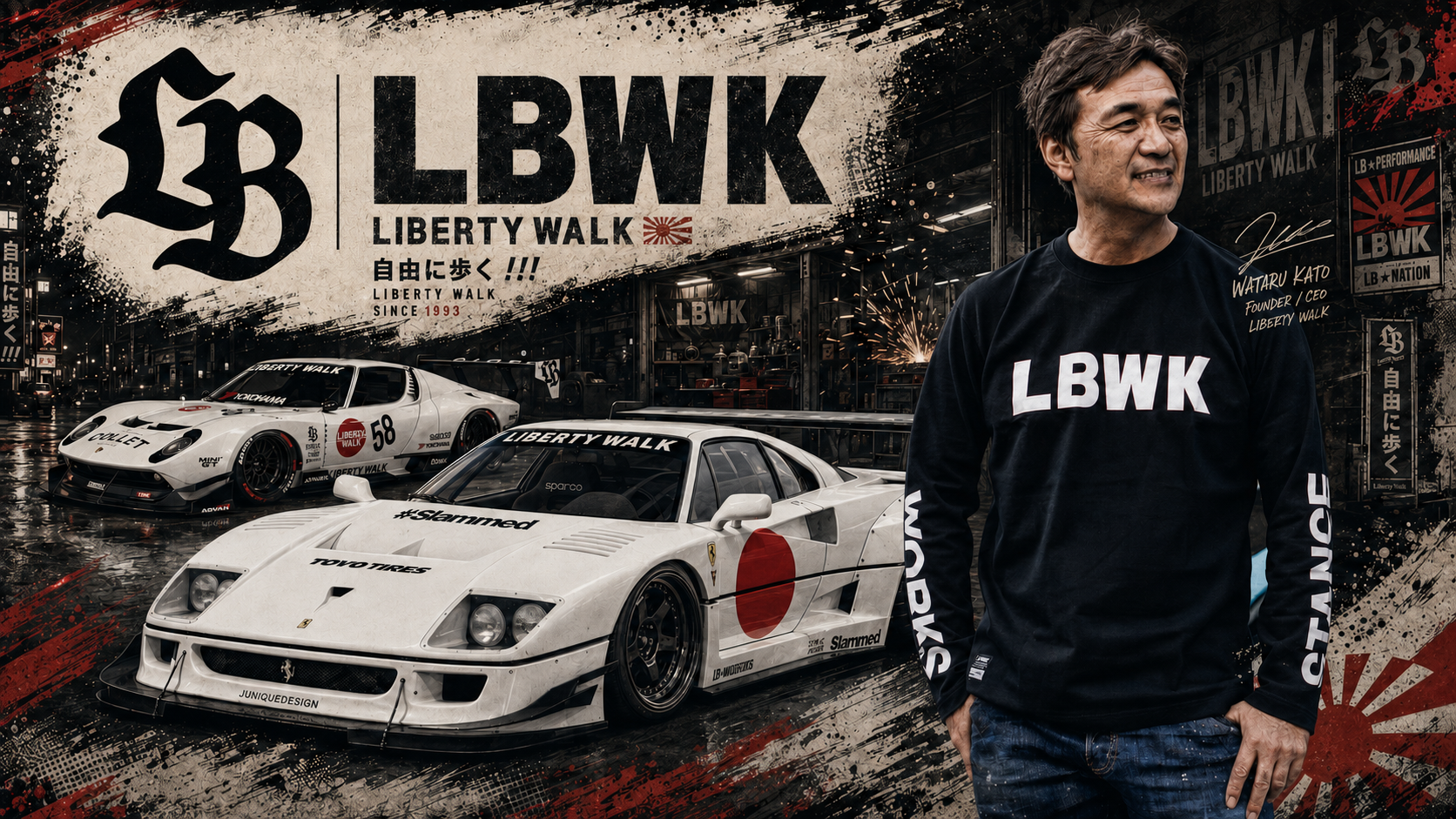 Shop Liberty Walk wide body kits, widebody kits, and aero parts from TRACKUZA. Build an aggressive show, street, or exotic car.