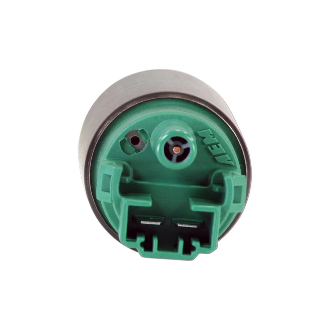 Green and gray mechanical component on a white background
