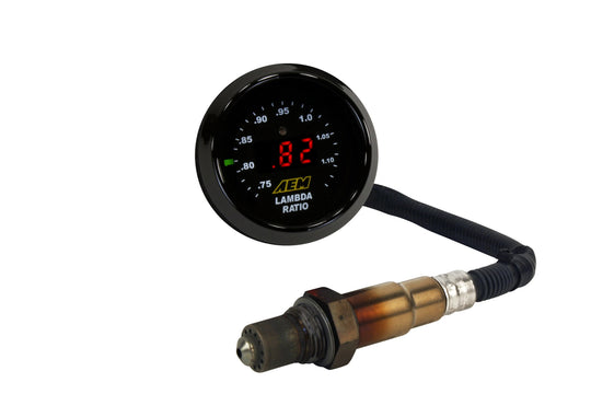 Car lambda sensor with digital display on a white background