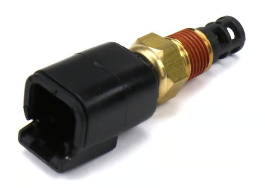 Mechanical component with black and brass parts on a white background