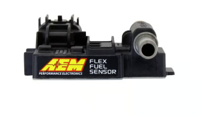 AEM flex fuel sensor on a white background