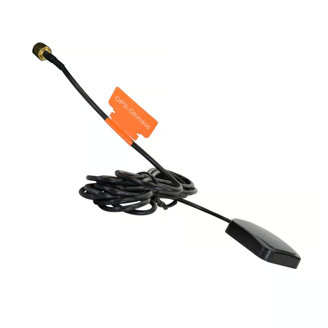 Antenna with coiled cable on a white background