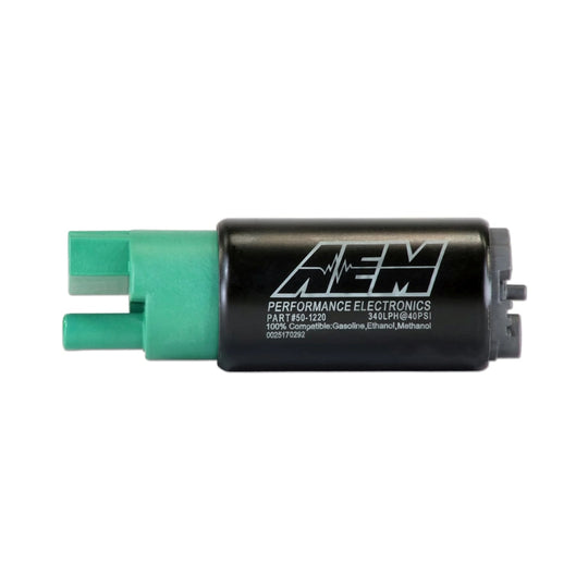 Performance electronics component with green connectors on a white background