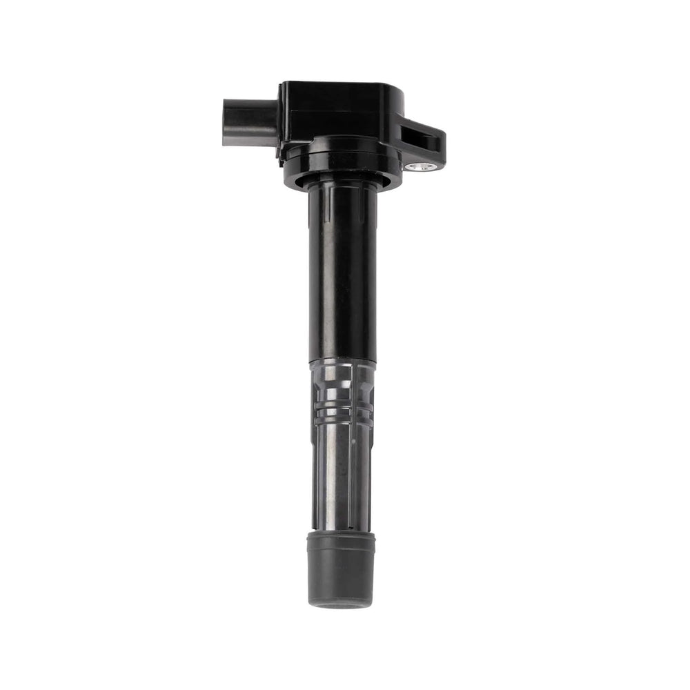 Black ignition coil on a white background