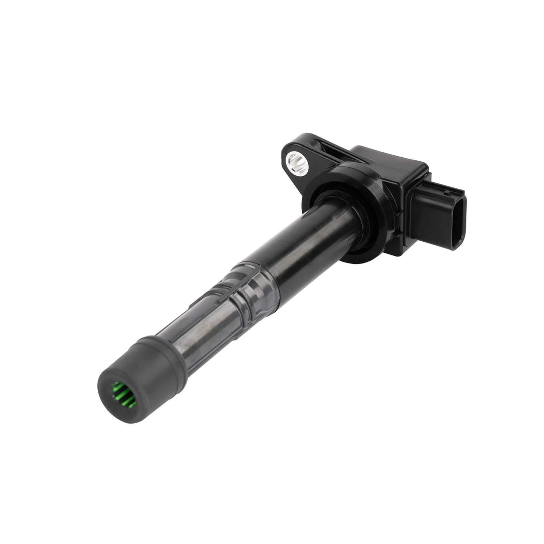 Black ignition coil on a white background