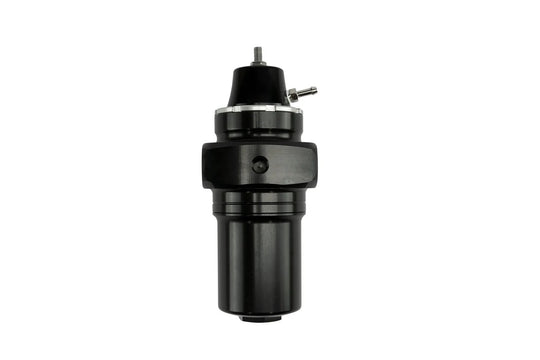 A black cylindrical mechanical component, likely an air filter regulator or pump assembly, featuring a threaded top with a small metal pin and hose connection, set against a plain white background.