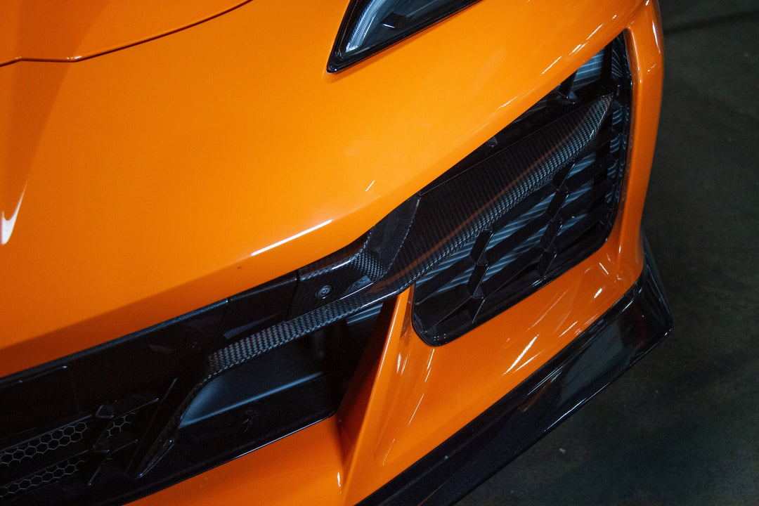 Chevrolet Corvette C8 Z06 Carbon Fiber Front Bumper Grille Inserts