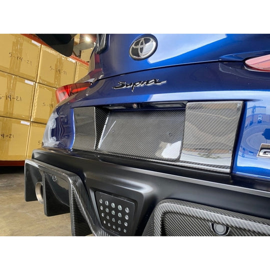 Carbon Fiber Toyota Supra A90 License Plate Backing 2020-2023