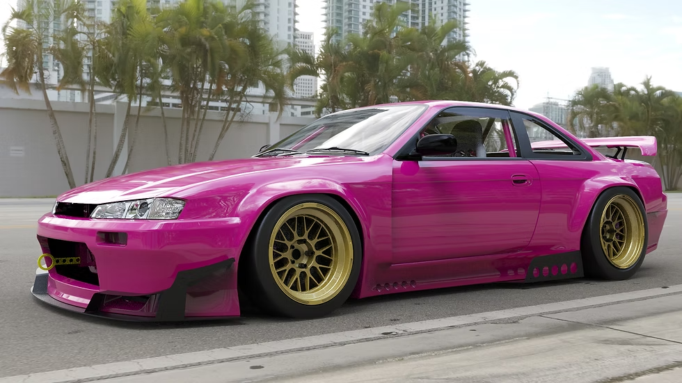 PANDEM Nissan 240SX S14 V3.5 widebody kit available from TRACKUZA