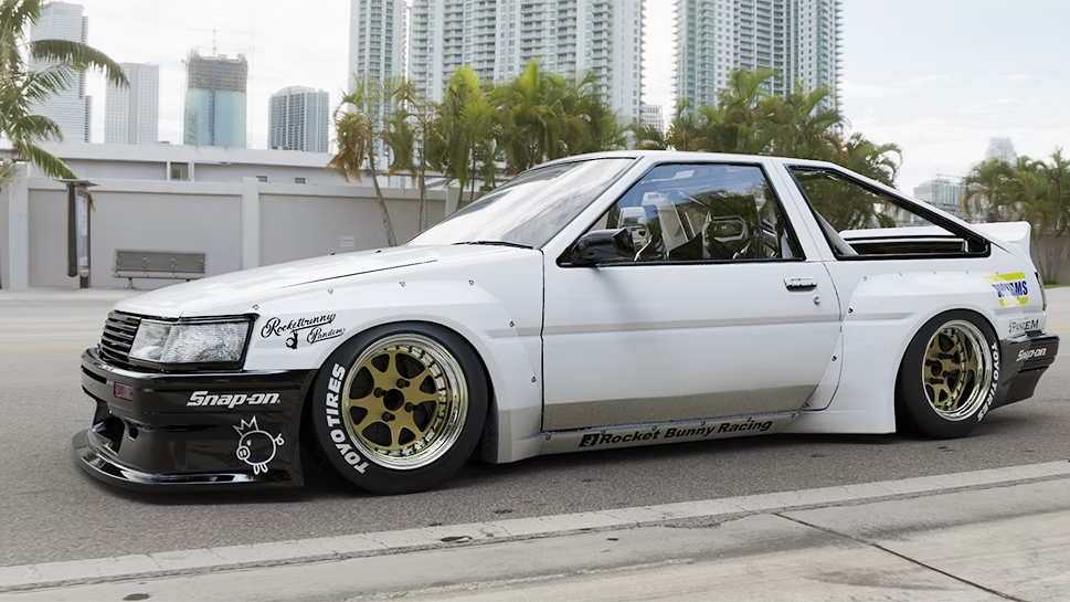 PANDEM Toyota Corolla AE86 Levin widebody kit available from TRACKUZA