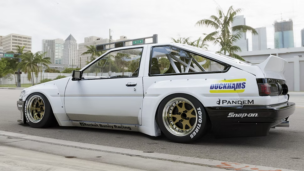 PANDEM Toyota Corolla AE86 Levin widebody kit available from TRACKUZA