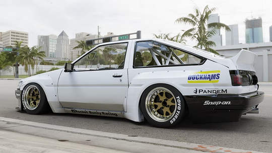 PANDEM Toyota Corolla AE86 Levin widebody kit available from TRACKUZA