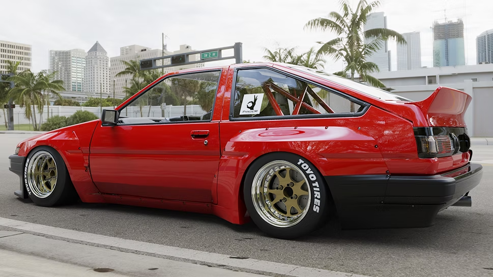 PANDEM Toyota Corolla AE86 Trueno hatchback widebody kit from TRACKUZA