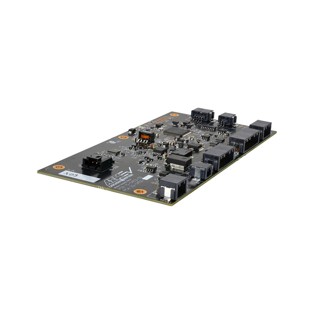 Electronic circuit board on a white background