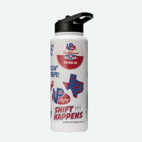 VP Racing - 34 oz. Quencher White Stainless Steel Water Bottle