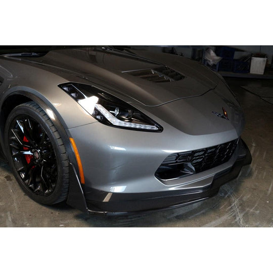 Chevrolet Corvette C7 Z06 Carbon Fiber Front Bumper Canards and Spats