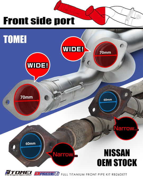 TOMEI FULL TITANIUM FRONT PIPE EXPREME Ti GT-R RB26DETT R32, R33, R34
