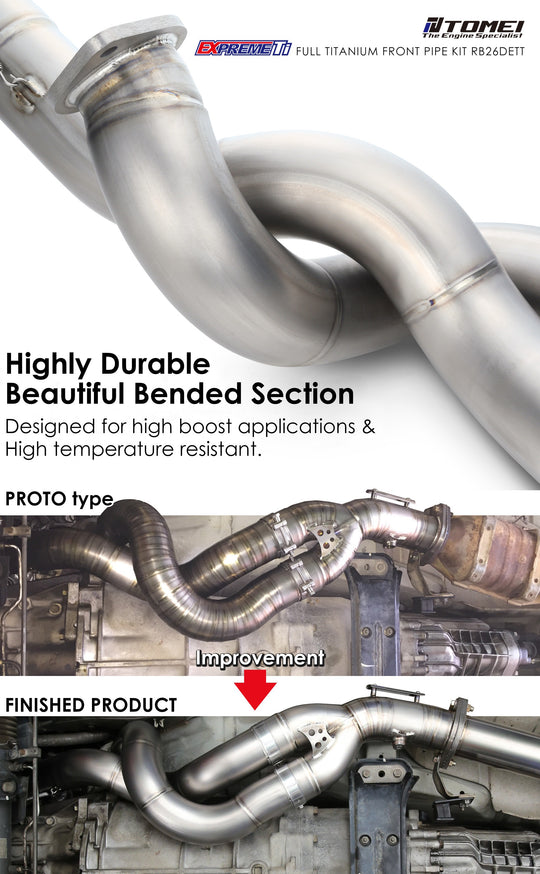 TOMEI FULL TITANIUM FRONT PIPE EXPREME Ti GT-R RB26DETT R32, R33, R34
