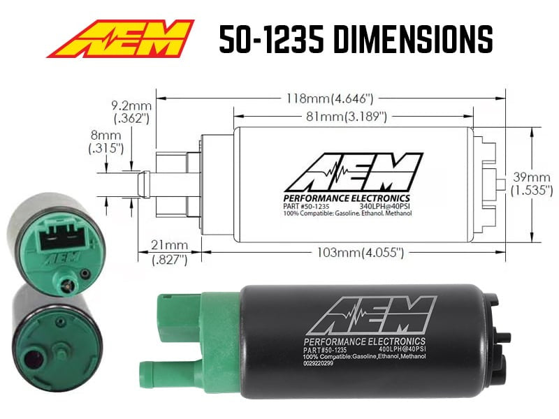 AEM 400 LPH E85-Compatible Fuel Pump Kit - Single Barb