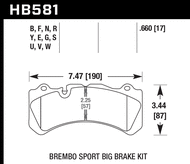 Hawk 09 Nissan GT-R R35 HPS Street Front Brake Pads HB581F.660