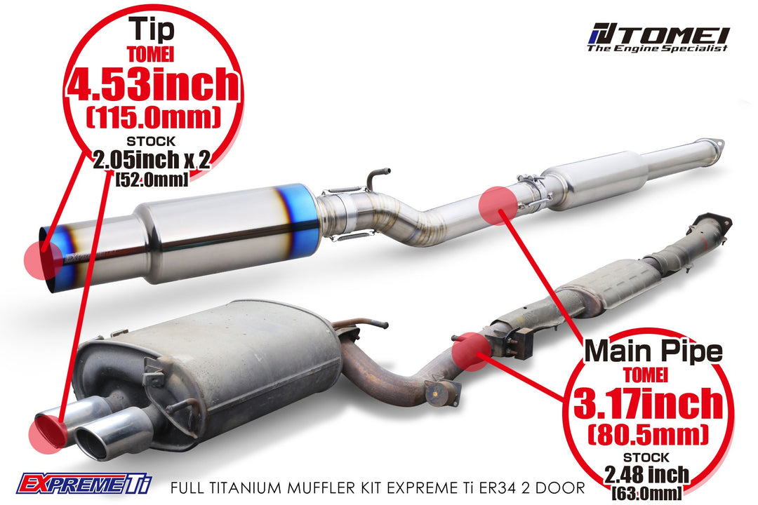FULL TITANIUM MUFFLER EXPREME Ti SKYLINE ER34 2 DOOR