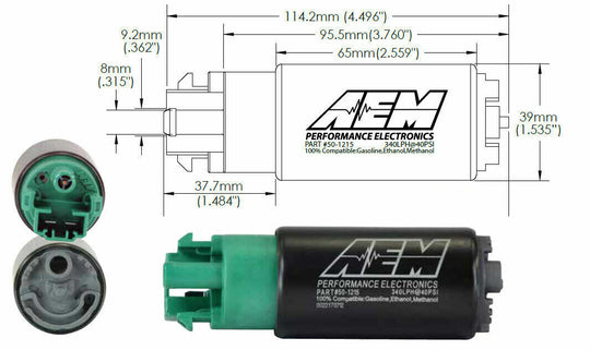 AEM (R35 GT-R) 340LPH 65mm Fuel Pump - E85/Ethanol Compatible 50-1215